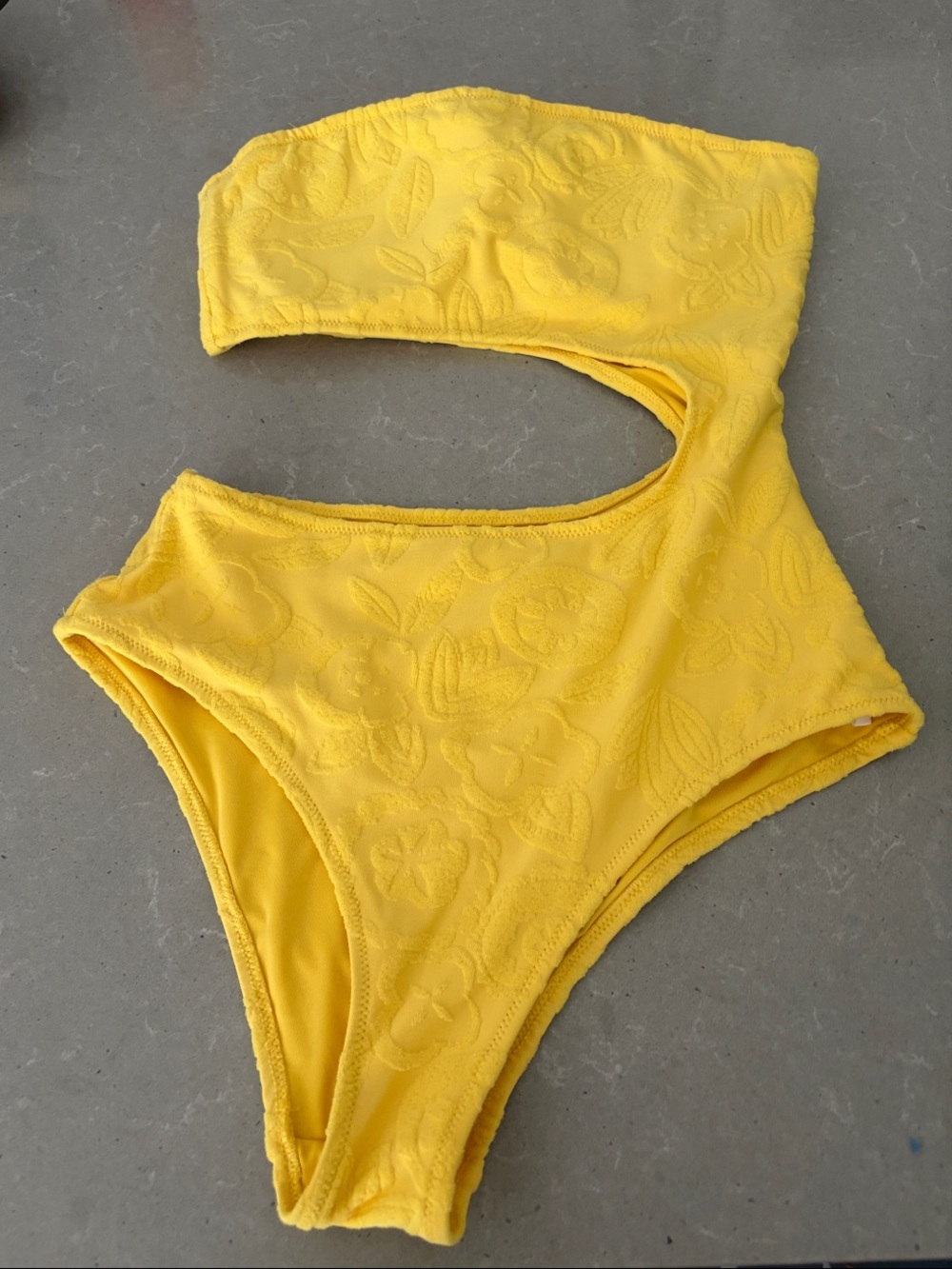 aerie Yellow One-Piece Cutout Swimsuit